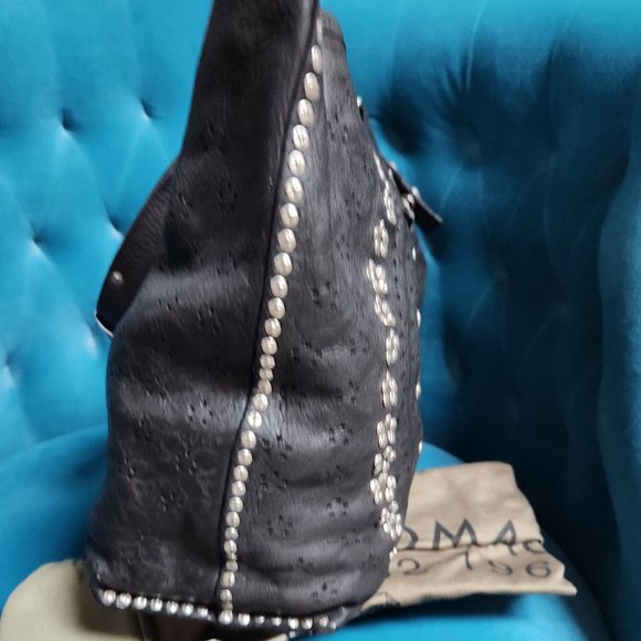 Daisy Center Studded Large Campomaggi Shopper Black NWT - Picture 4 of 11